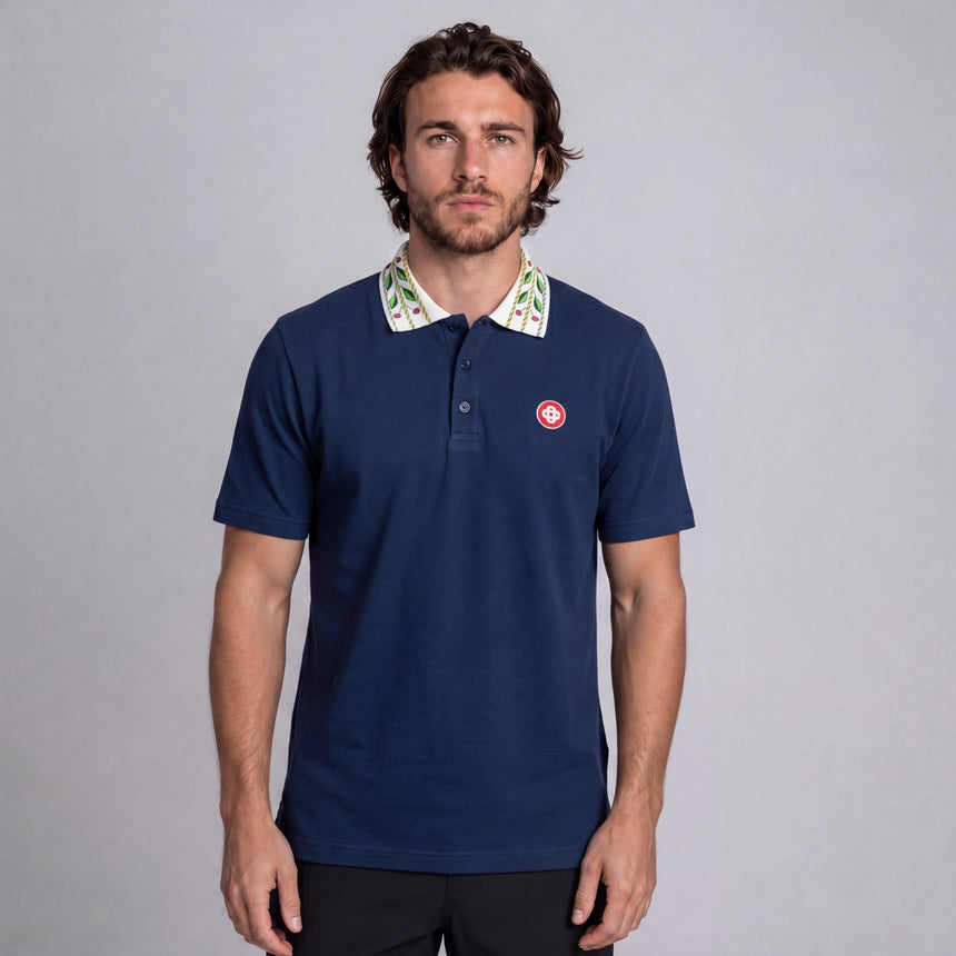 Casablanca Classic Laurel Pique Polo Navy - Boinclo - Outlet Sale Under Retail