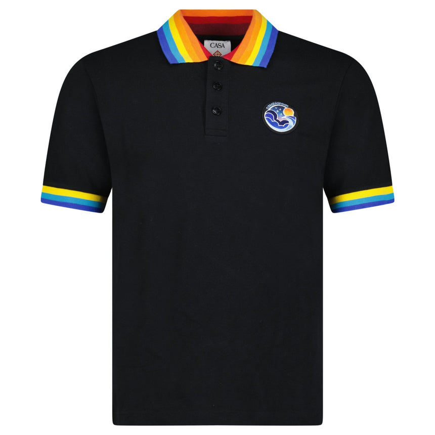 Casablanca Embroidered Logo Short Sleeve Polo Black - Boinclo - Outlet Sale Under Retail