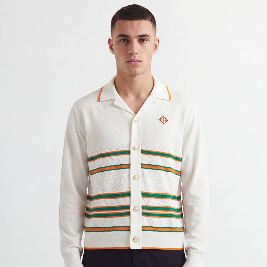Casablanca Heart Pointelle Shirt Off White - Boinclo - Outlet Sale Under Retail