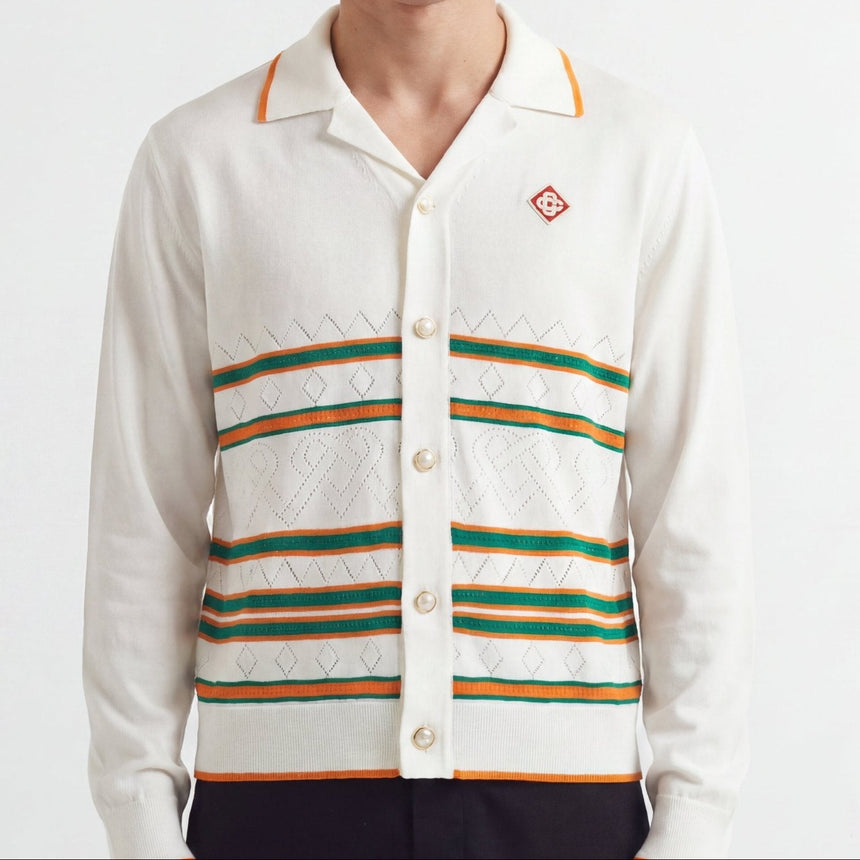 Casablanca Heart Pointelle Shirt Off White - Boinclo - Outlet Sale Under Retail