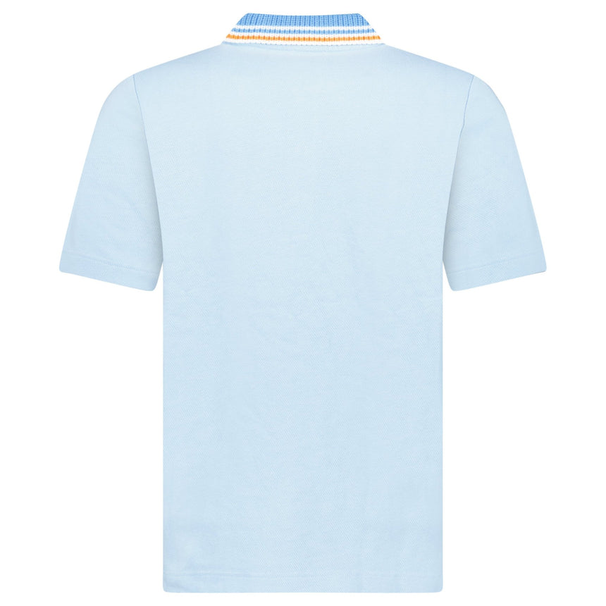 Casablanca Knit Piqué Short Sleeve Polo Shirt in Pale Blue - Boinclo - Outlet Sale Under Retail
