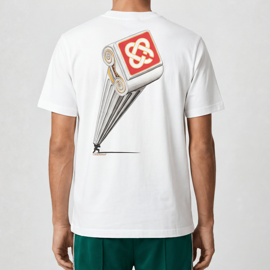 Casablanca Leaning Column Printed T-Shirt White - Boinclo - Outlet Sale Under Retail