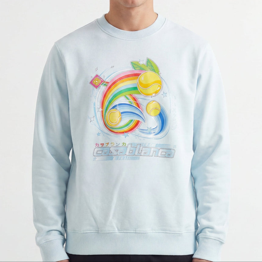 Casablanca Manga Tennis Ball Sweatshirt in Light Blue - Boinclo - Outlet Sale Under Retail