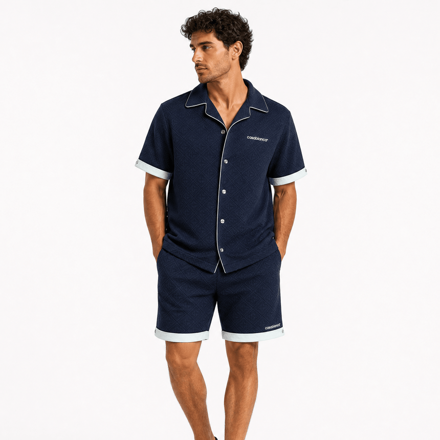 Casablanca Monogram Jacquard Knit Set Navy - Boinclo - Outlet Sale Under Retail