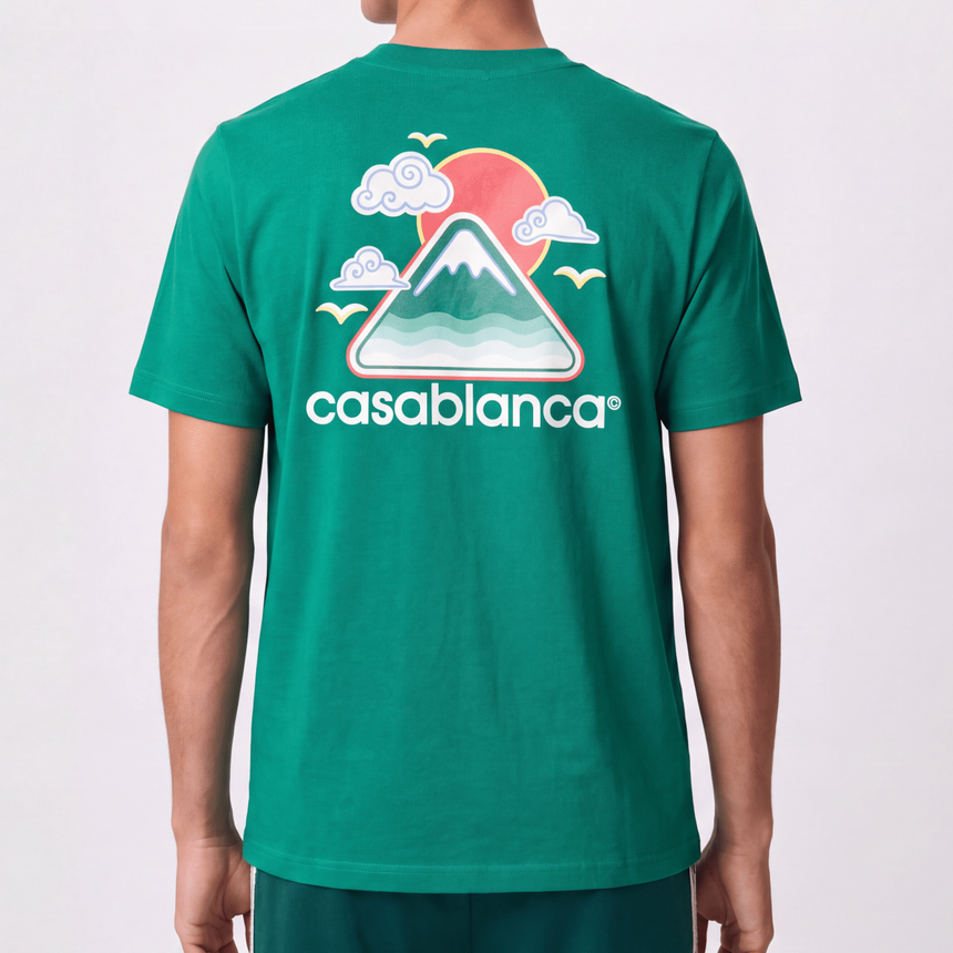 Casablanca Montagne Ondulée Short Sleeve T-Shirt in Green - Boinclo - Outlet Sale Under Retail
