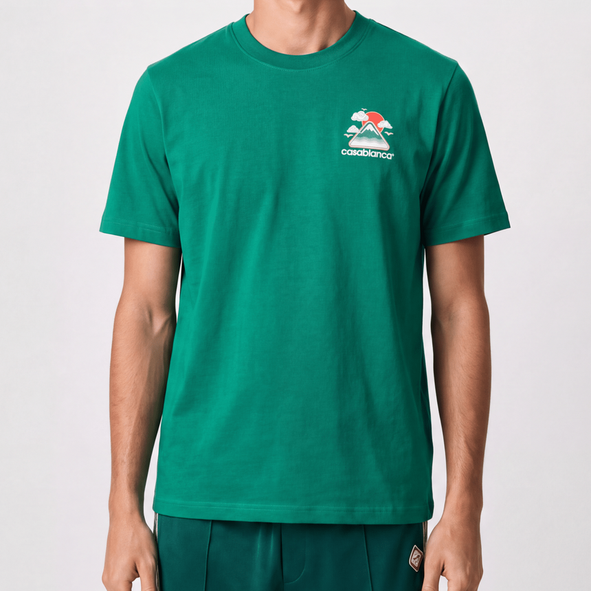 Casablanca Montagne Ondulée Short Sleeve T-Shirt in Green - Boinclo - Outlet Sale Under Retail