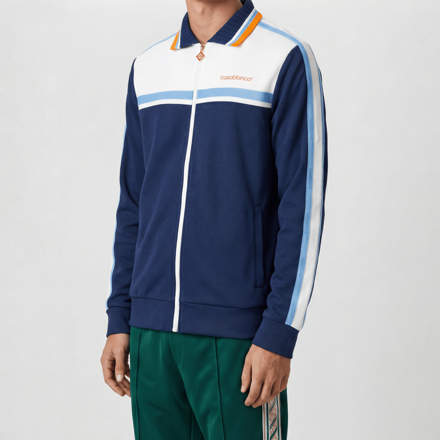 Casablanca Pique Track Jacket in Navy - Boinclo - Outlet Sale Under Retail