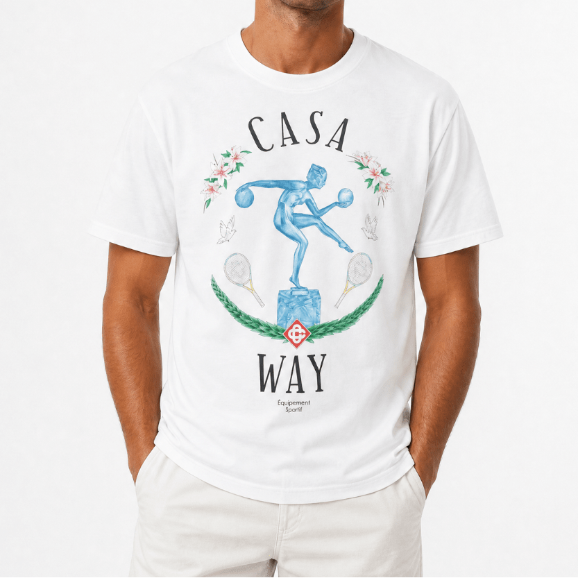 Casablanca Statue en Marbre Printed T-Shirt in White - Boinclo - Outlet Sale Under Retail