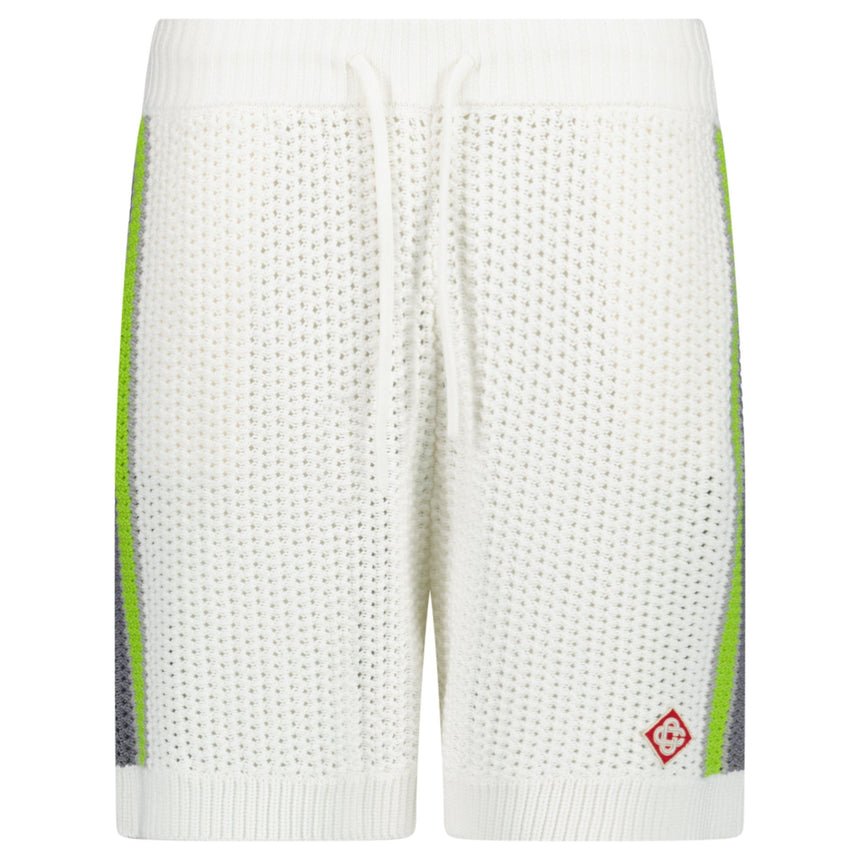 Casablanca Stripe Crochet Shorts in White and Green - Boinclo - Outlet Sale Under Retail