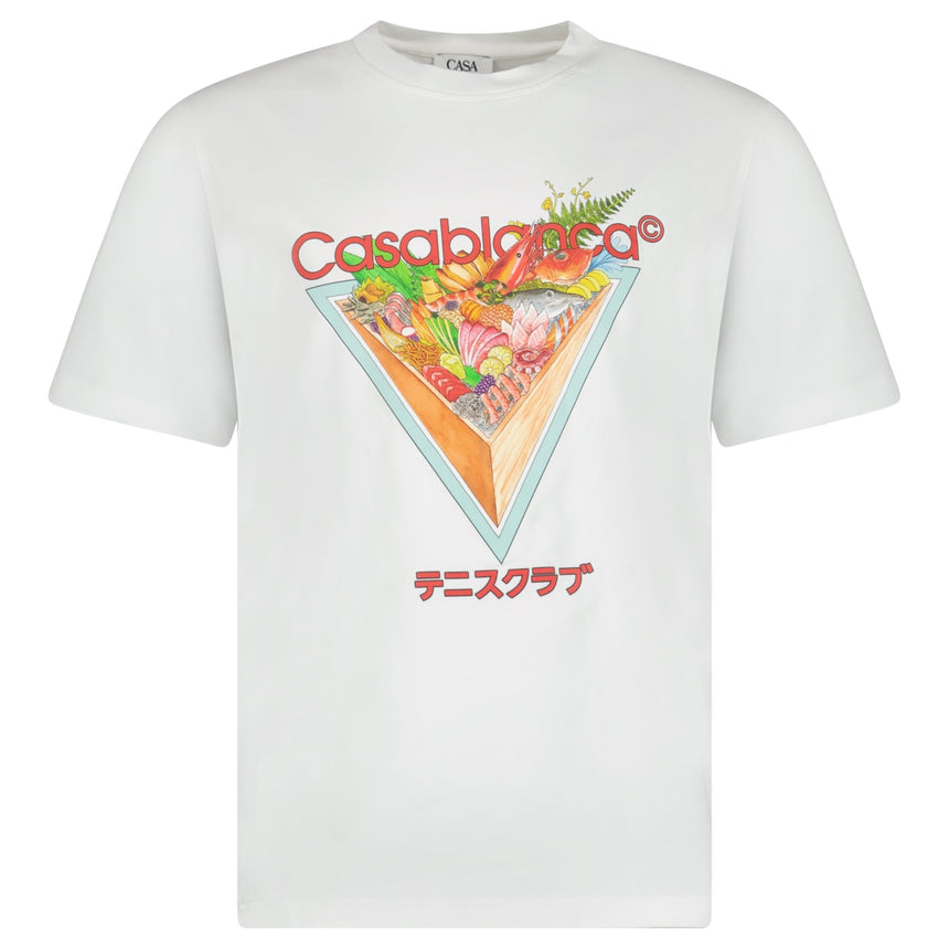 Casablanca Tennis Club Icon Short Sleeve T‑Shirt in White - Boinclo - Outlet Sale Under Retail