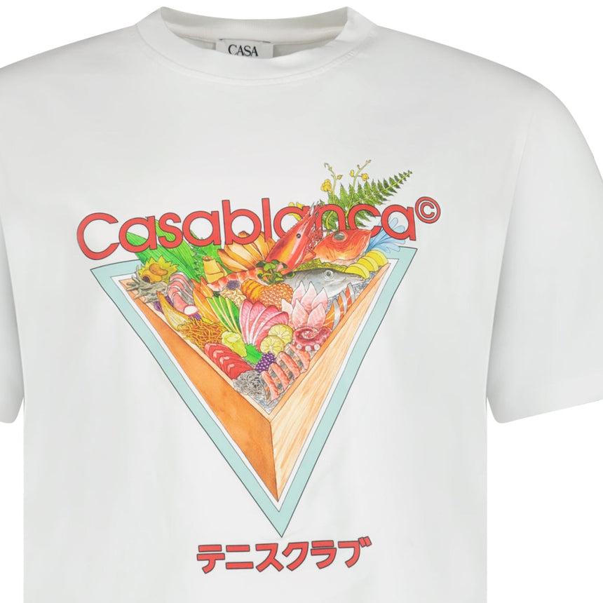 Casablanca Tennis Club Icon Short Sleeve T‑Shirt in White - Boinclo - Outlet Sale Under Retail