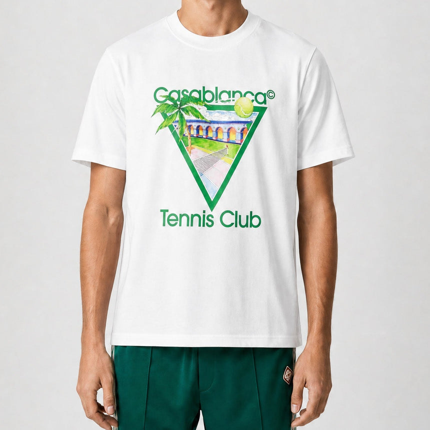 Casablanca Tennis Club T-Shirt in White - Boinclo - Outlet Sale Under Retail