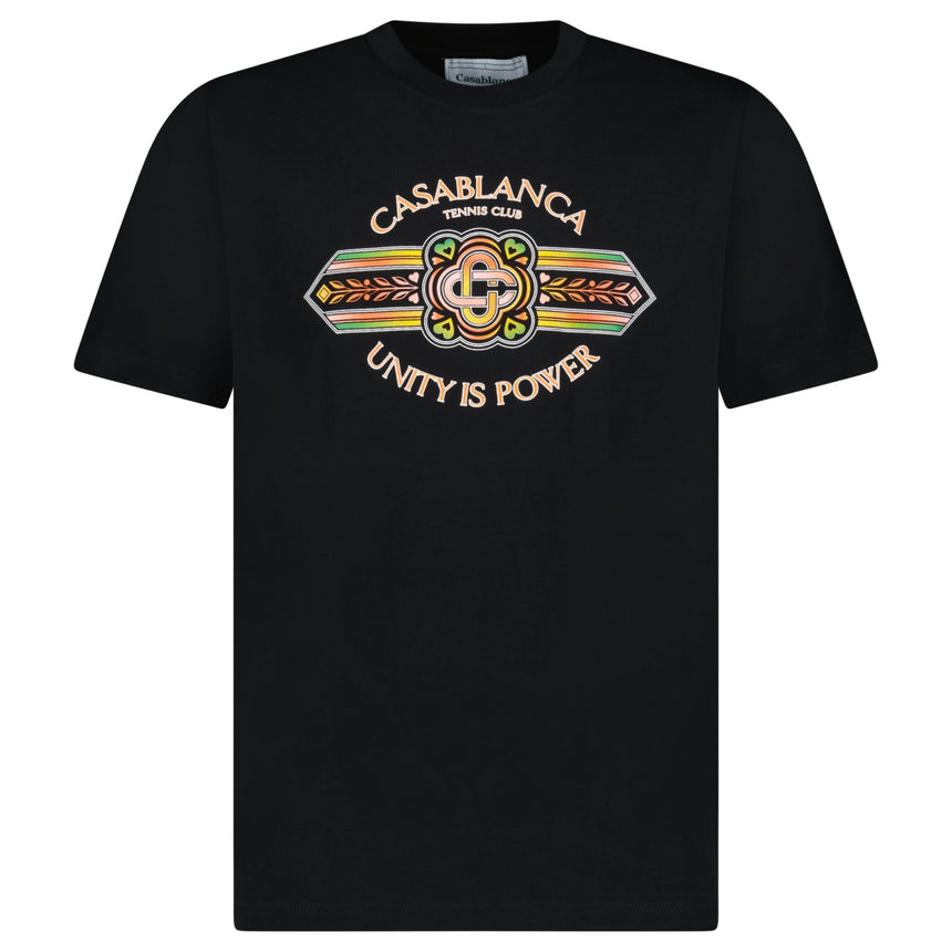 Casablanca "Unity Is Power" Printed T-Shirt in Black - Boinclo - Outlet Sale Under Retail