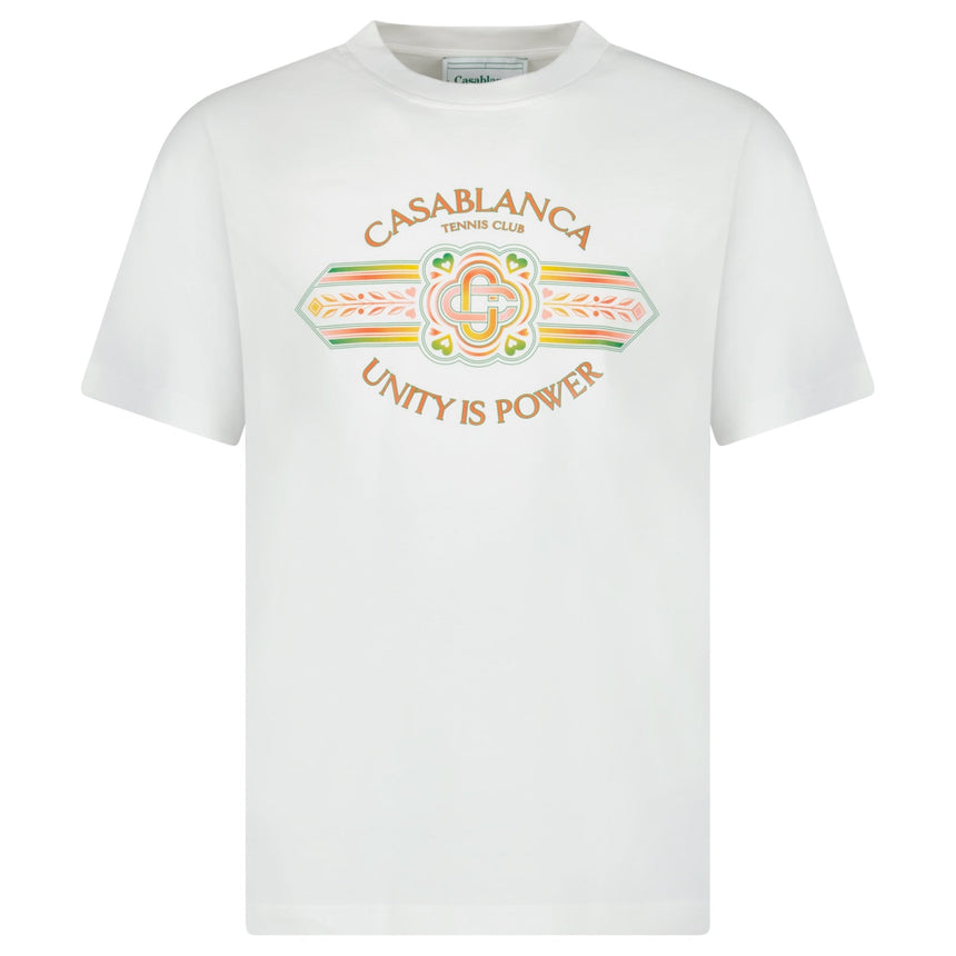 Casablanca ‘Unity Is Power’ T-Shirt in White - Boinclo - Outlet Sale Under Retail