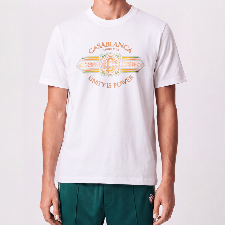 Casablanca ‘Unity Is Power’ T-Shirt in White - Boinclo - Outlet Sale Under Retail