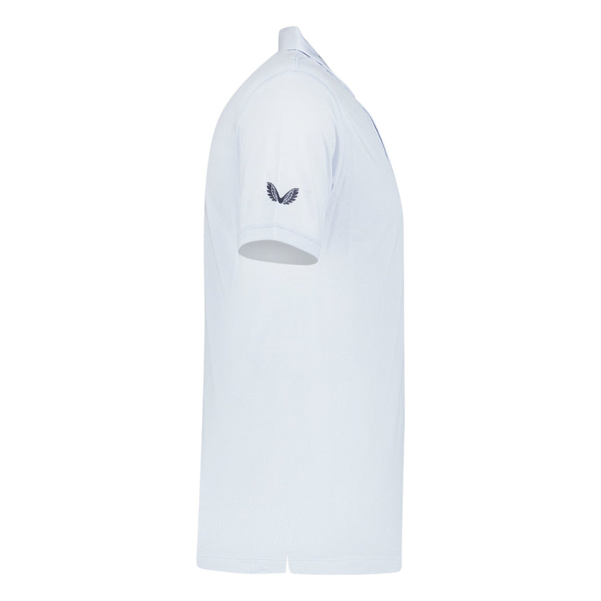 Castore Engineered Knit Golf Polo White/Light Blue - Boinclo - Outlet Sale Under Retail