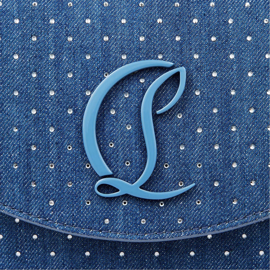 Christian Louboutin Denim Rhinestone Clutch in Cobalt Blue - Boinclo - Outlet Sale Under Retail