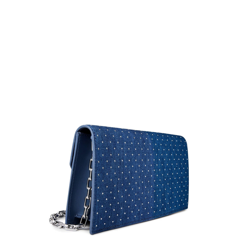 Christian Louboutin Denim Rhinestone Clutch in Cobalt Blue - Boinclo - Outlet Sale Under Retail