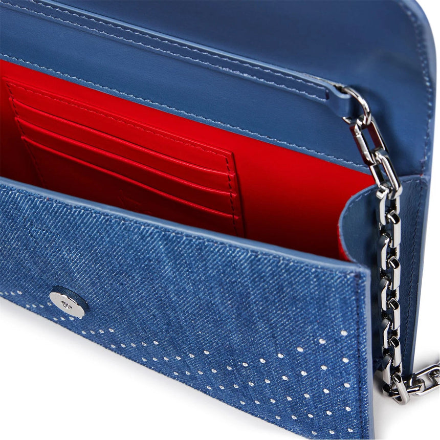 Christian Louboutin Denim Rhinestone Clutch in Cobalt Blue - Boinclo - Outlet Sale Under Retail