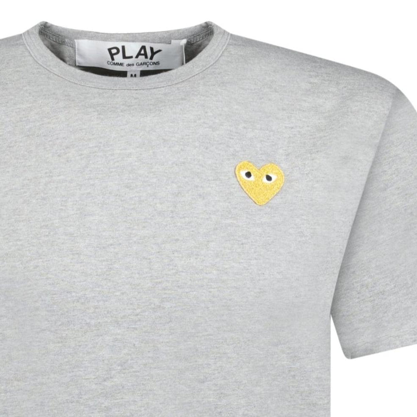 Comme Des Garcons Play Gold Heart Logo T-Shirt Grey