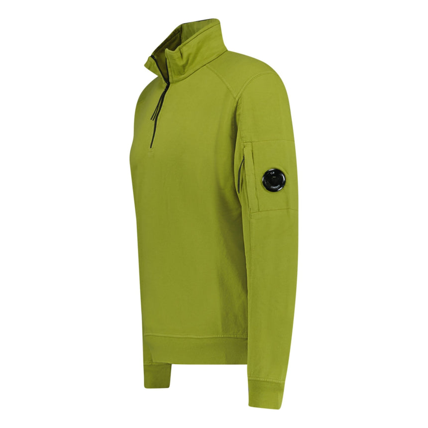 CP Company 1/4 Zip Lens Sweatshirt Light Fleece Olive - Boinclo ltd - Outlet Sale Under Retail