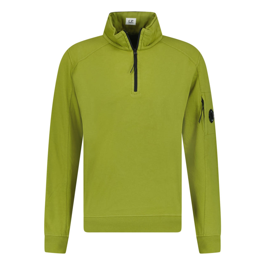 CP Company 1/4 Zip Lens Sweatshirt Light Fleece Olive - Boinclo ltd - Outlet Sale Under Retail