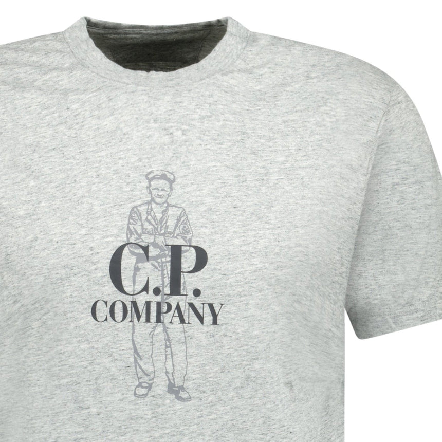 CP Company 30/1 British Sailor T-Shirt in Grey - Boinclo - Outlet Sale Under Retail