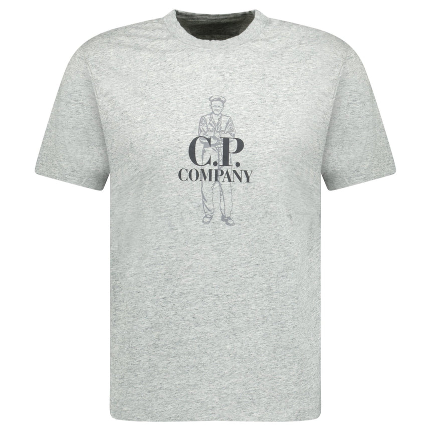CP Company 30/1 British Sailor T-Shirt in Grey - Boinclo - Outlet Sale Under Retail