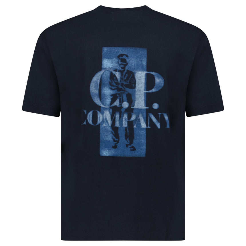 CP Company 30/1 Jersey Comfort Logo T-Shirt in Navy Blue - Boinclo - Outlet Sale Under Retail