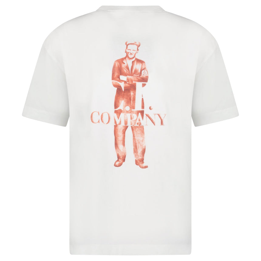 CP Company 30/1 Jersey Logo T-Shirt Gauze White - Boinclo - Outlet Sale Under Retail