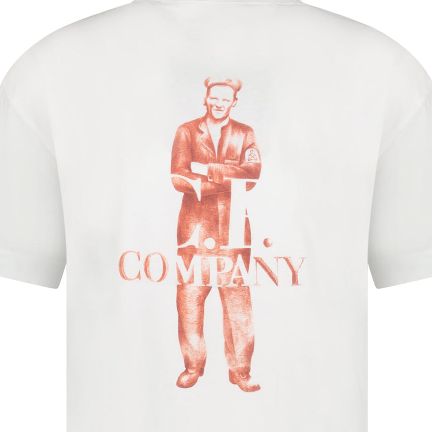CP Company 30/1 Jersey Logo T-Shirt Gauze White - Boinclo - Outlet Sale Under Retail