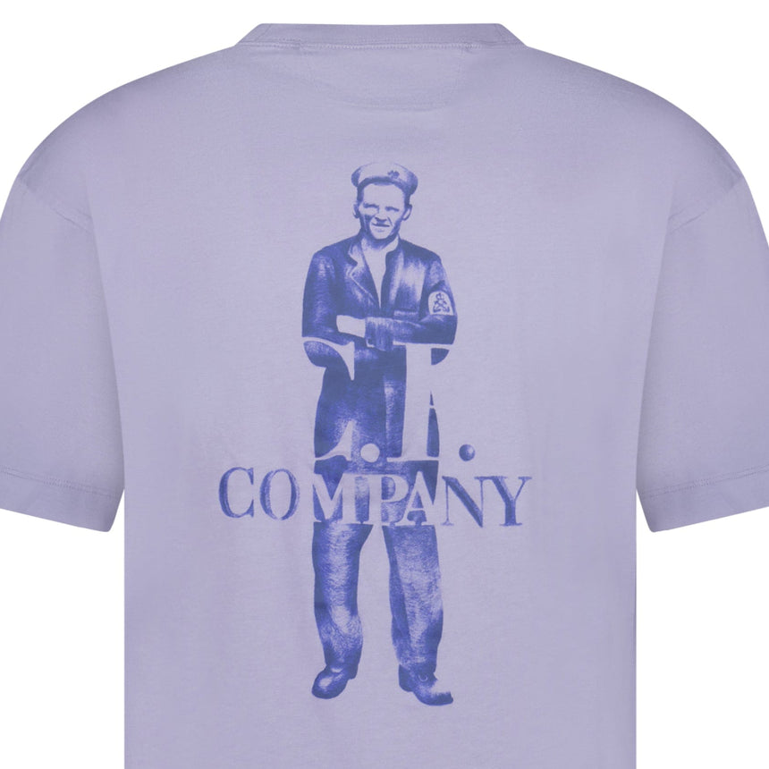 CP Company 30/1 Jersey Logo T-Shirt Lavender Violet - Boinclo - Outlet Sale Under Retail