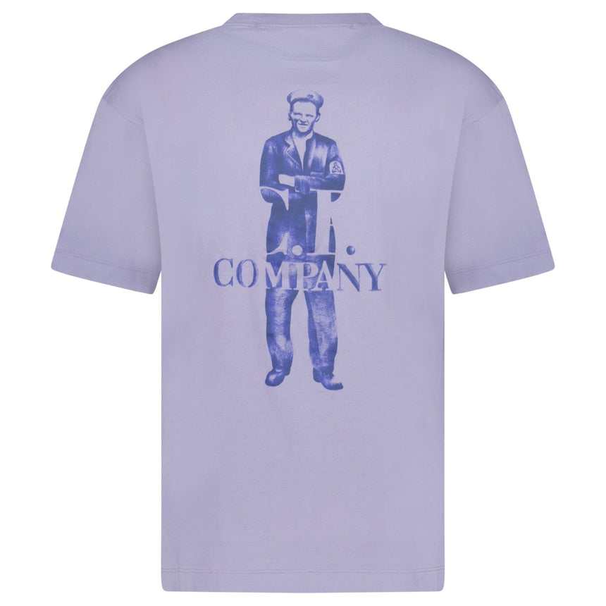 CP Company 30/1 Jersey Logo T-Shirt Lavender Violet - Boinclo - Outlet Sale Under Retail