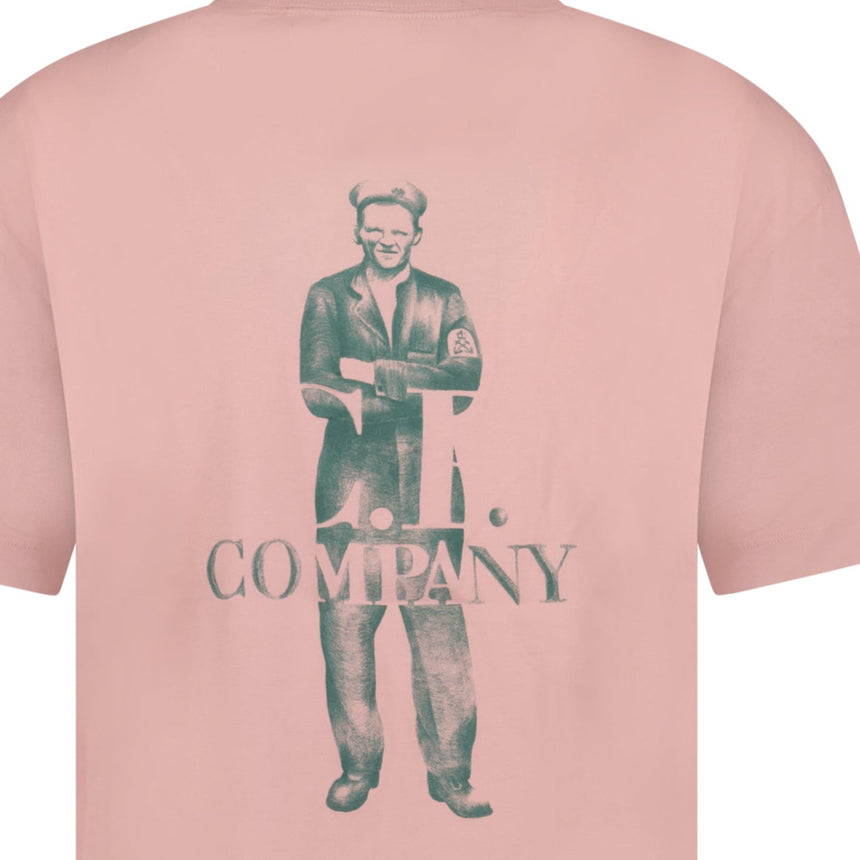 CP Company 30/1 Jersey Logo T-Shirt Misty Rose - Boinclo - Outlet Sale Under Retail
