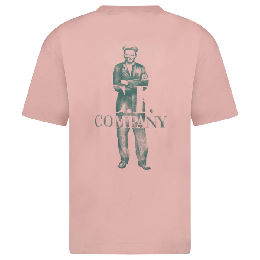 CP Company 30/1 Jersey Logo T-Shirt Misty Rose - Boinclo - Outlet Sale Under Retail