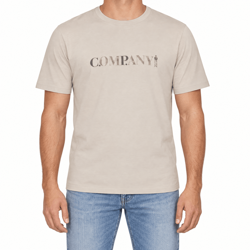 CP Company 30/1 Jersey Short Sleeve Chest Logo T-Shirt in Dove Grey - Boinclo - Outlet Sale Under Retail