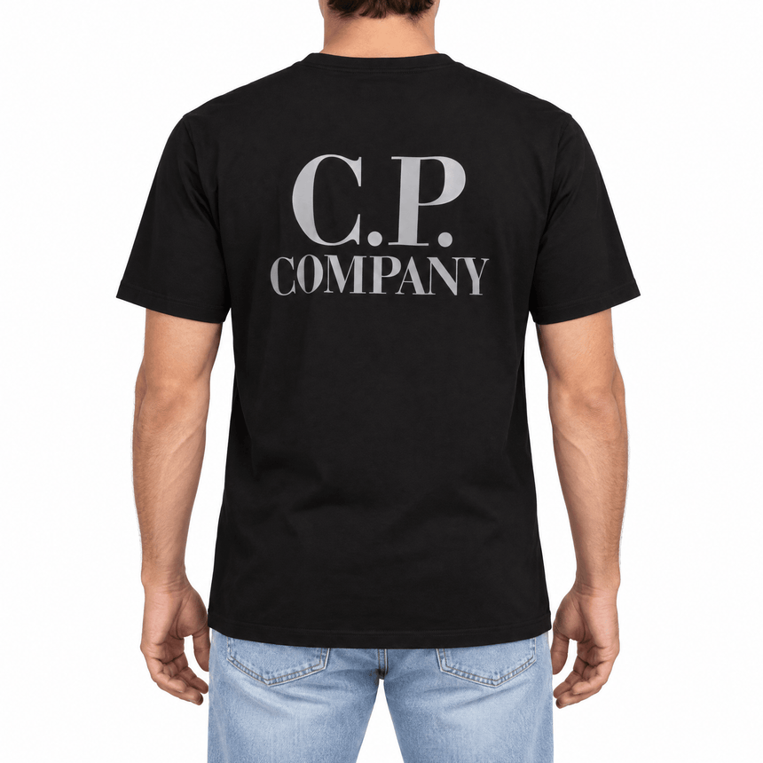 CP Company 30/1 Jersey Short Sleeve Logo T-Shirt in Black - Boinclo - Outlet Sale Under Retail