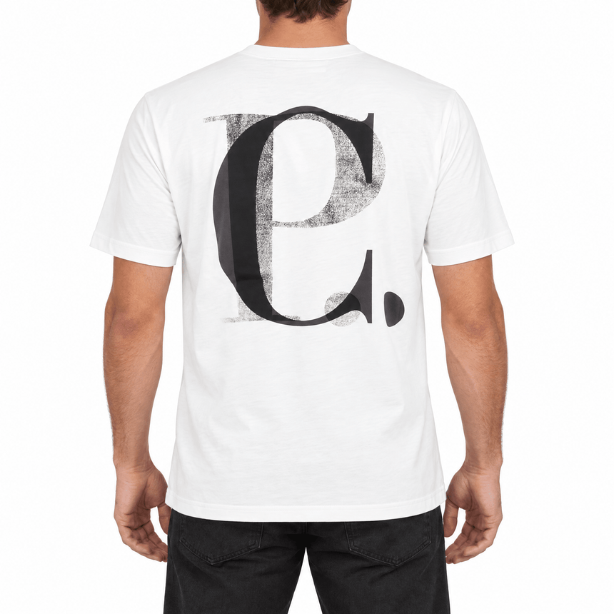 CP Company 30/1 Jersey Short Sleeve Logo T-Shirt in Gauze White - Boinclo - Outlet Sale Under Retail