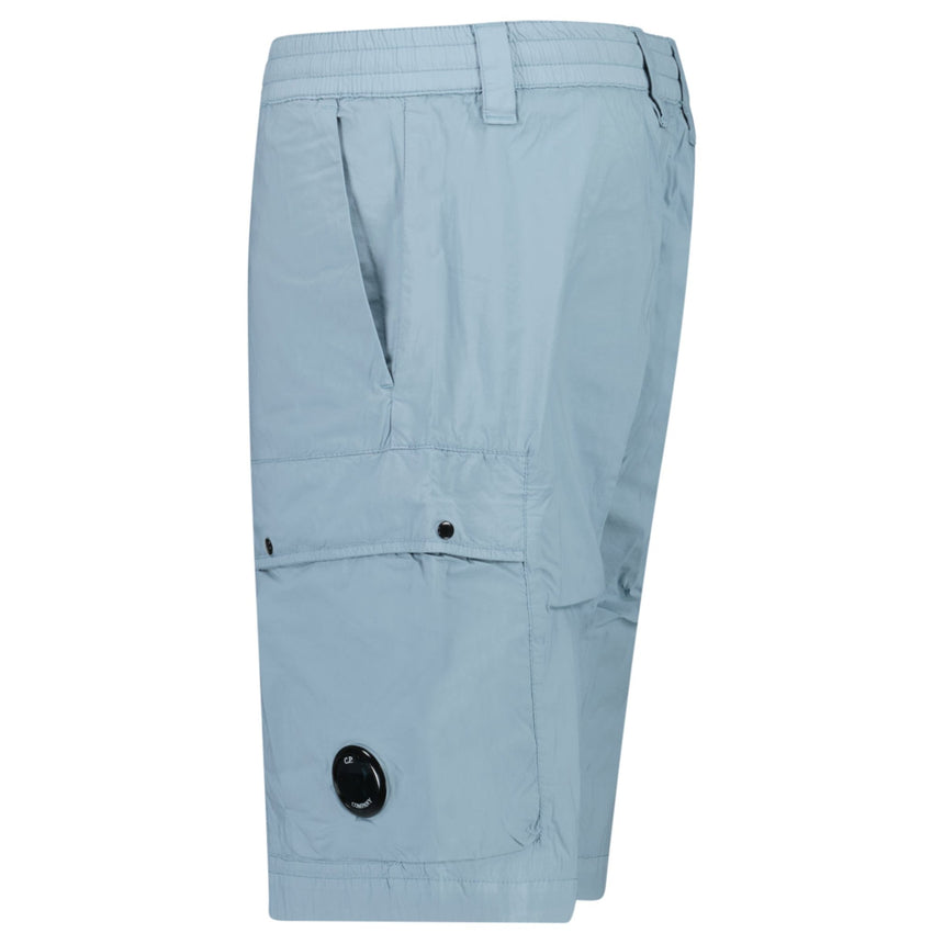 CP Company 50 Fili Stretch Loose Lens Cargo Shorts in Silver Blue - Boinclo - Outlet Sale Under Retail