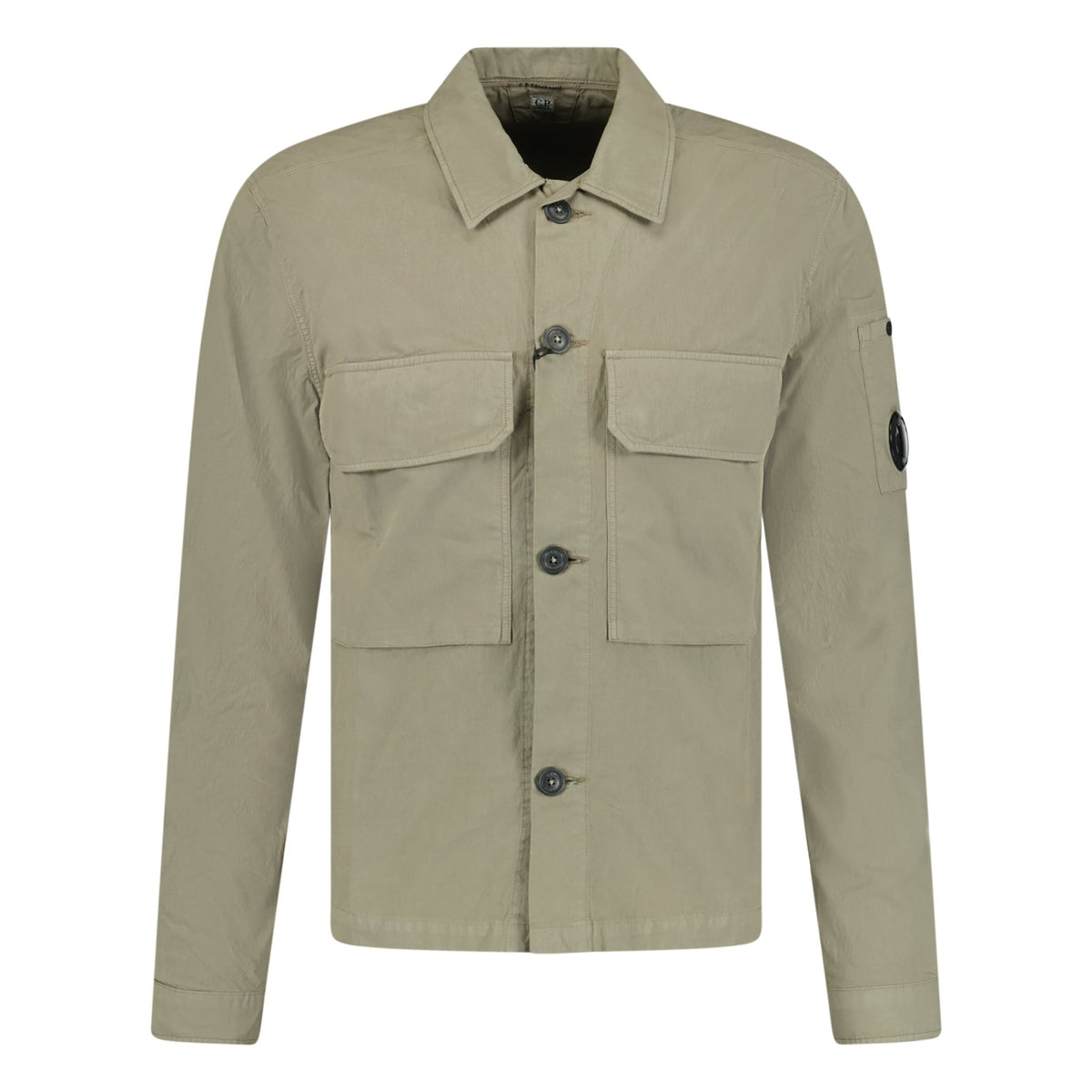 CP Company Button Up Lens Overshirt Light Khaki Outlet Sale