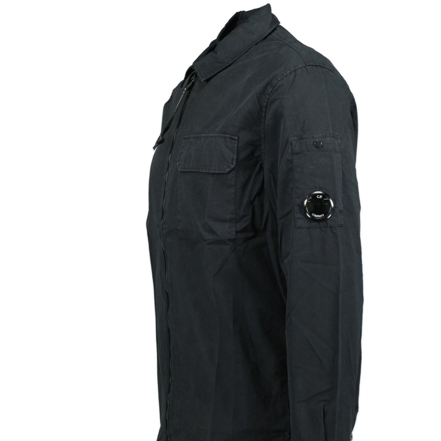 CP Company Lens Zip-Up Overshirt Black