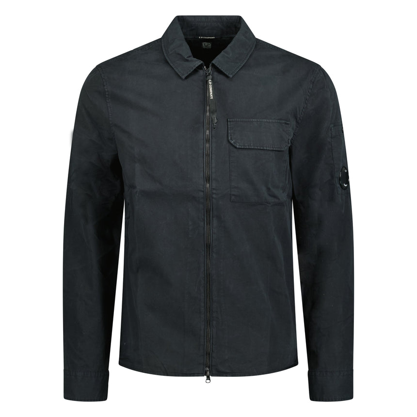 CP Company Lens Zip-Up Overshirt Black