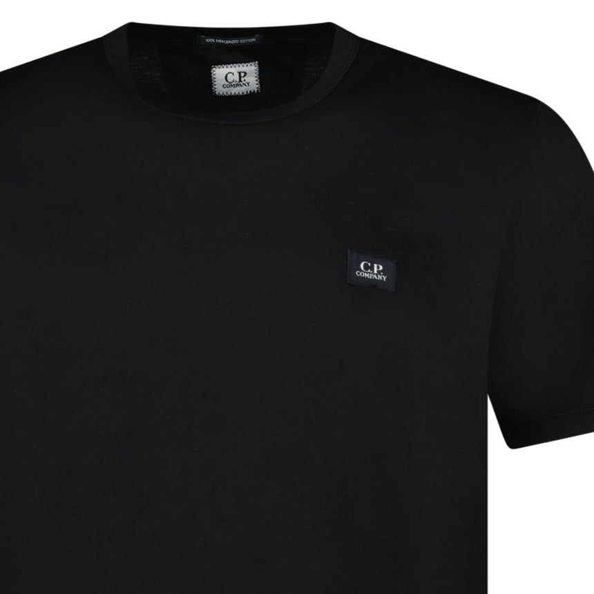 CP Company 70/2 Mercerised Jersey Logo Patch T-Shirt in Black - Boinclo - Outlet Sale Under Retail