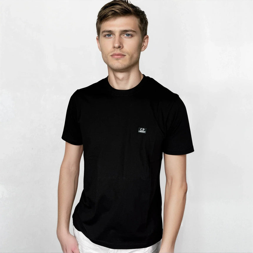 CP Company 70/2 Mercerised Jersey Logo Patch T-Shirt in Black - Boinclo - Outlet Sale Under Retail