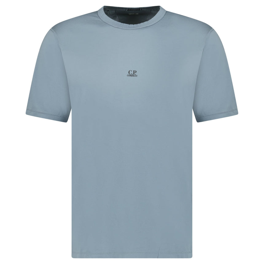 CP Company 70/2 Mercerised Jersey Logo Patch T-Shirt in Stormy Weather - Boinclo - Outlet Sale Under Retail