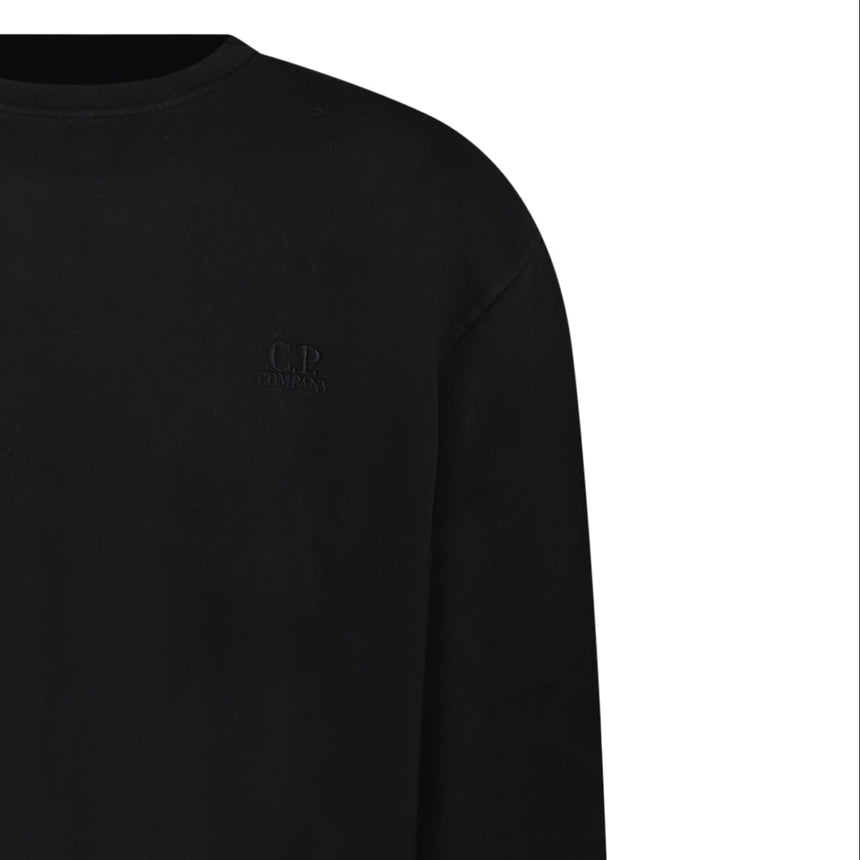 CP Company Brushed and Emerized Diagonal Fleece Crewneck Sweatshirt Black - Boinclo - Outlet Sale Under Retail