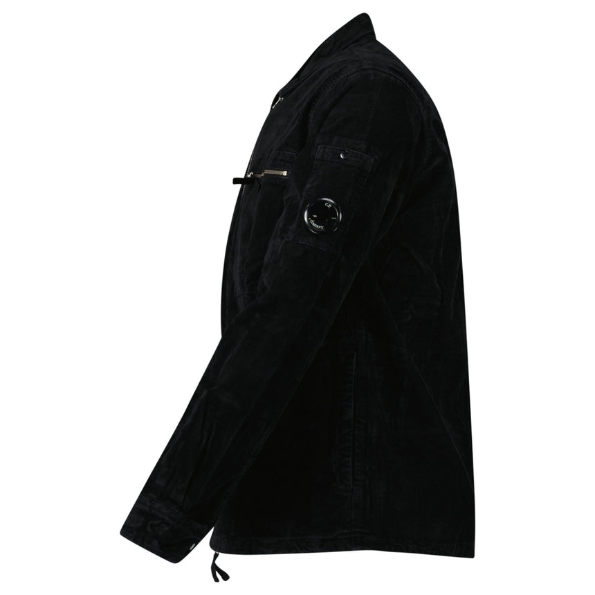 C.P. Company Corduroy Lens Zipped Overshirt in Black - Boinclo - Outlet Sale Under Retail