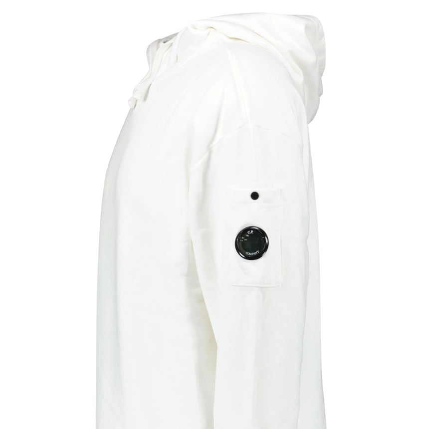 CP Company Diagonal Raised Fleece Lens Hooded Sweatshirt in White - Boinclo - Outlet Sale Under Retail