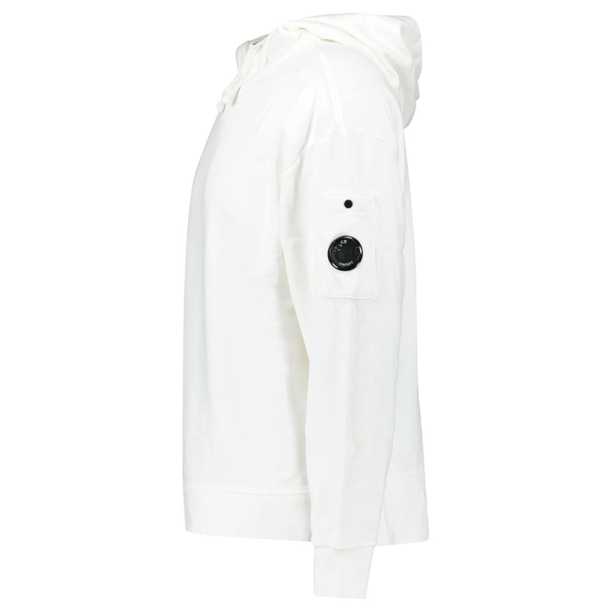 CP Company Diagonal Raised Fleece Lens Hooded Sweatshirt in White - Boinclo - Outlet Sale Under Retail