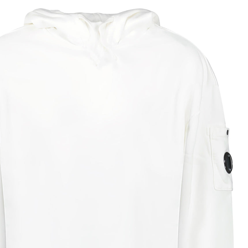CP Company Diagonal Raised Fleece Lens Hooded Sweatshirt in White - Boinclo - Outlet Sale Under Retail